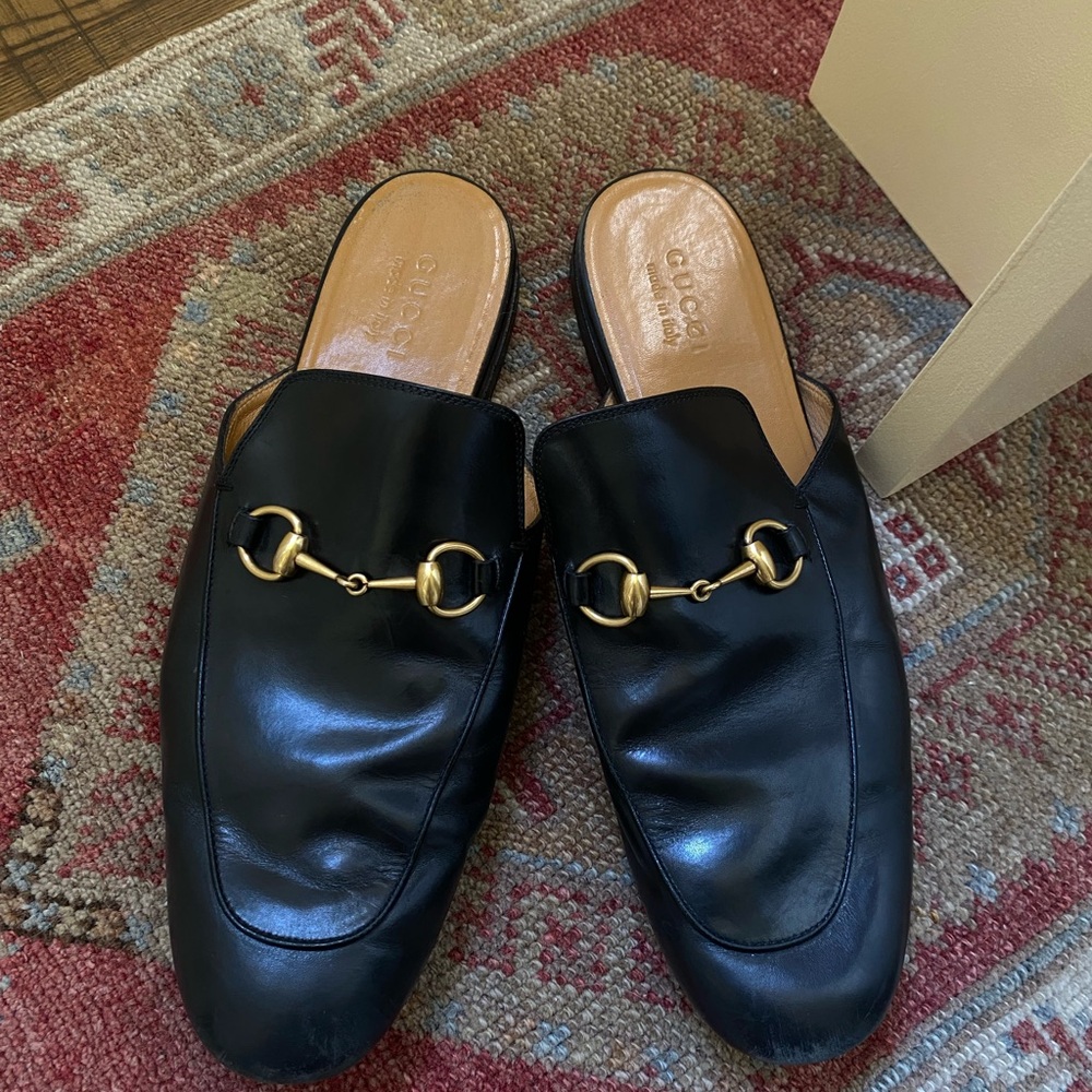 Gucci Princeton Black Leather Mules